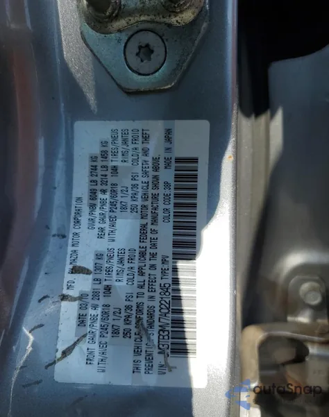 2010 Mazda Cx-9 из США, поврежденный, VIN JM3TB3MV7A0221845